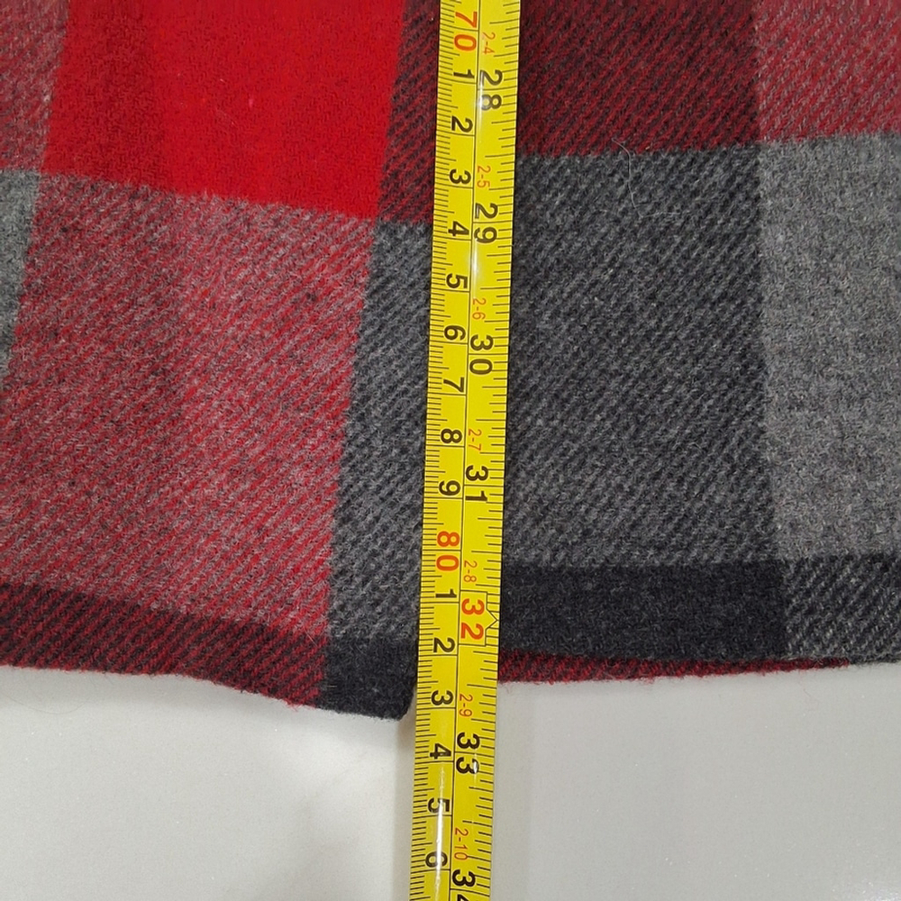 ✨2/$25 Old Navy~Women VTG 90 Long Wrap Skirt~Red Black Buffalo Plaid~Wool~4 - Picture 6 of 6